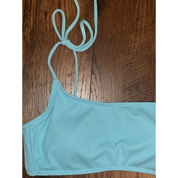 Women’s Large Forever 21 Light Blue One-Shoulder Bikini Top, NWT - Picture 2 of 6